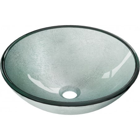 Mexen Mira lavabo de comptoir en verre 42 x 42 cm, argent - 24124211
