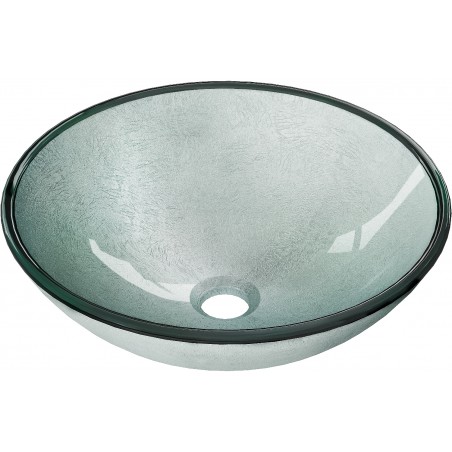 Mexen Mira vasque à poser en verre 42 x 42 cm, argentée - 24124211