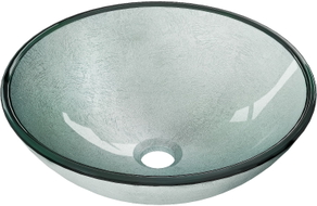 Mexen Mira lavabo en verre à poser 42 x 42 cm, argenté - 24124211