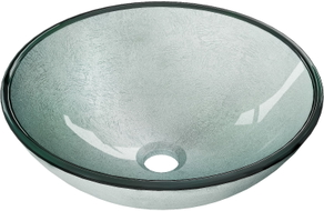 Mexen Mira vasque à poser en verre 42 x 42 cm, argentée - 24124211