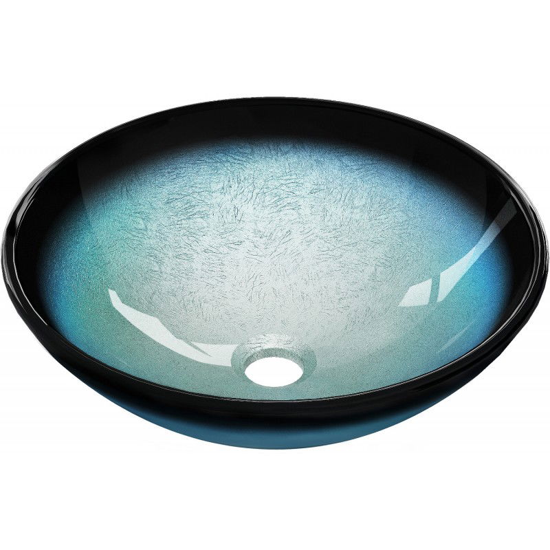 Mexen Mira lavabo à comptoir en verre 42 x 42 cm, Bleu - 24124247