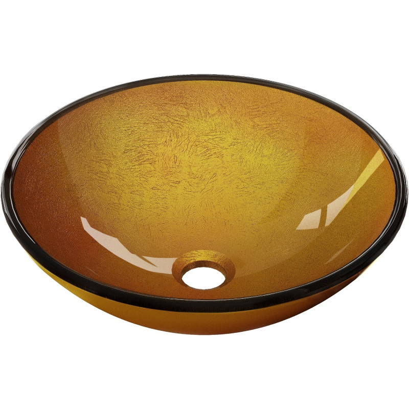 Mexen Mira lavabo en verre sur comptoir 42 x 42 cm, doré - 24124250