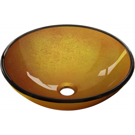 Mexen Mira vasque à poser en verre 42 x 42 cm, dorée - 24124250
