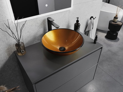 Mexen Mira lavabo en verre sur plan 42 x 42 cm, or - 24124250