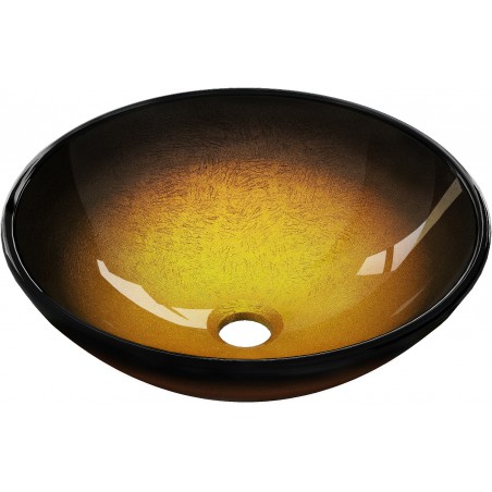 Mexen Mira vasque en verre à poser 42 x 42 cm, or foncé - 24124251