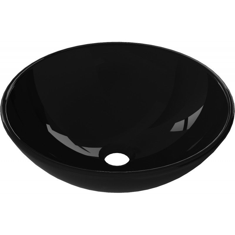 Mexen Mira lavabo à comptoir en verre 42 x 42 cm, Noir - 24124270