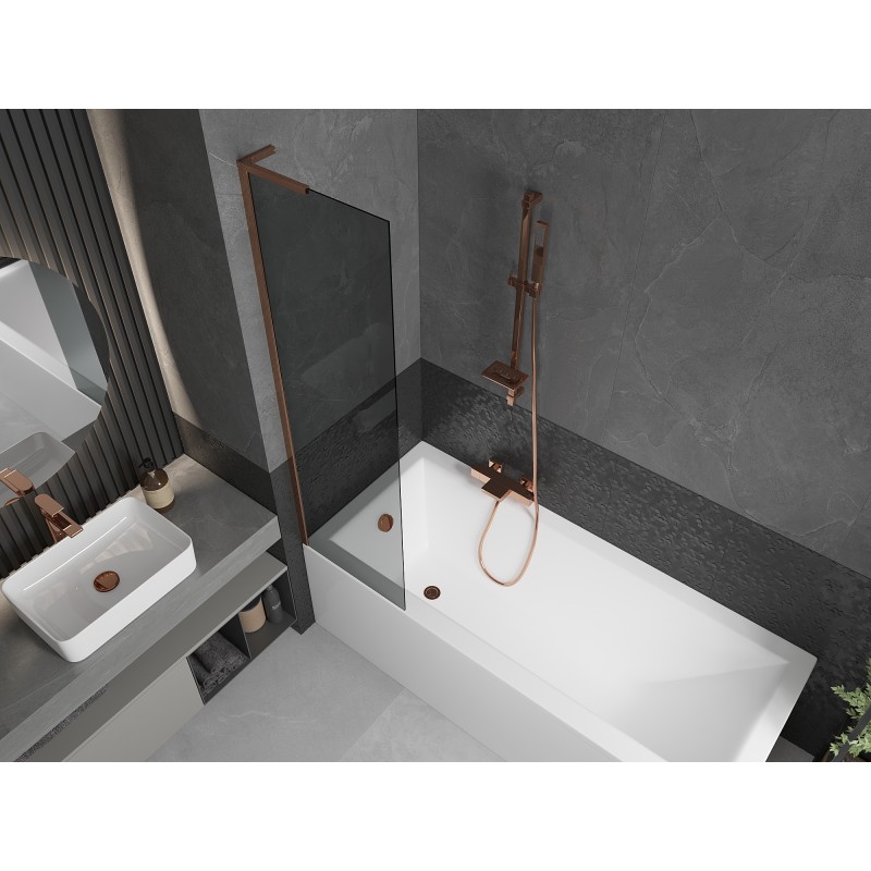 Mexen Next L paroi de douche 1 volet 50 x 150 cm, graphite, or rose - 895-050-000-03-40-60