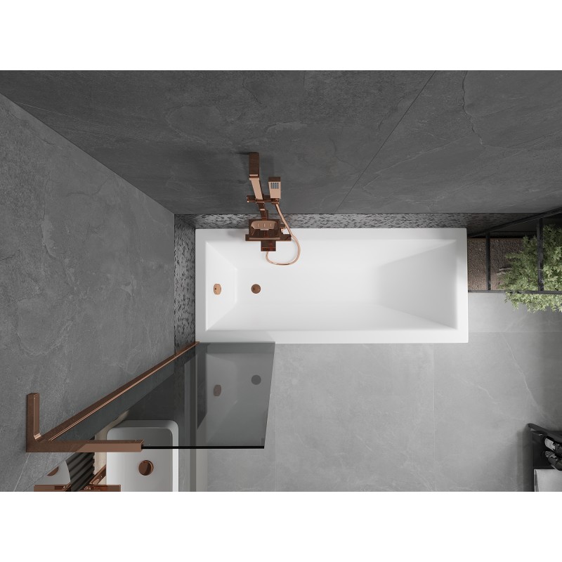 Mexen Next L paroi de douche 1 volet 50 x 150 cm, graphite, or rose - 895-050-000-03-40-60