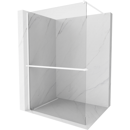 Mexen Kioto+ paroi de douche avec étagère Walk-in 95 x 200 cm, transparent, blanc - 800-095-121-20-00