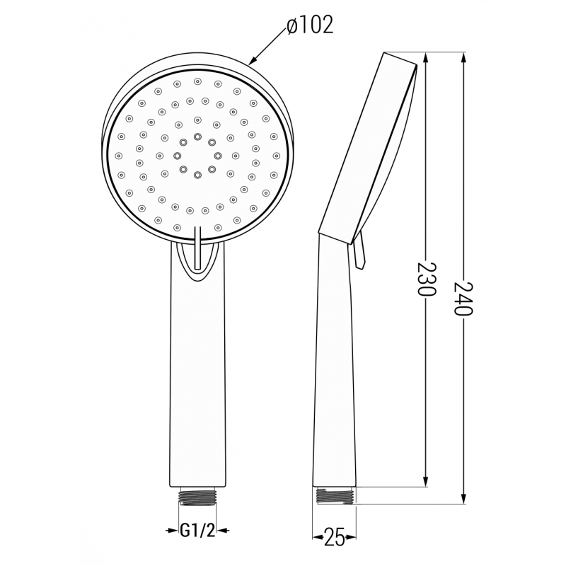 Mexen R-75 poignée de douche 3 fonctions, chrome - 79575-00