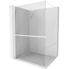 Mexen Kioto+ paroi de douche avec étagère Walk-in 140 x 200 cm, transparent, blanc - 800-140-121-20-00