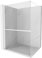 Mexen Kioto+ paroi de douche avec étagère Walk-in 140 x 200 cm, transparent, blanc - 800-140-121-20-00
