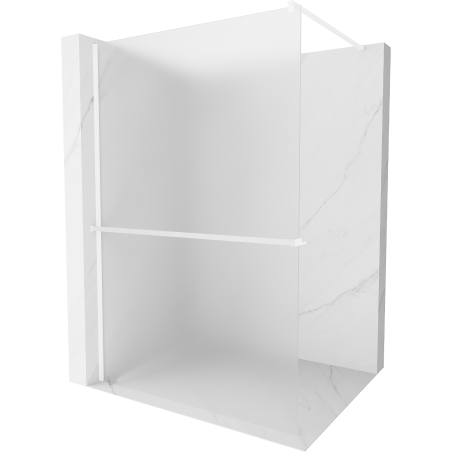 Mexen Kioto+ paroi de douche avec étagère Walk-in 100 x 200 cm, givré, blanc - 800-100-121-20-30