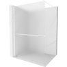 Mexen Kioto+ paroi de douche avec étagère Walk-in 100 x 200 cm, givré, blanc - 800-100-121-20-30