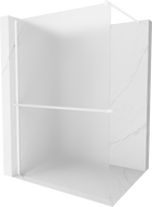 Mexen Kioto+ paroi de douche avec étagère Walk-in 100 x 200 cm, givré, blanc - 800-100-121-20-30