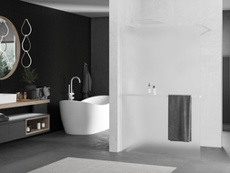 Mexen Kioto+ paroi de douche avec étagère Walk-in 130 x 200 cm, givrée, blanche - 800-130-121-20-30