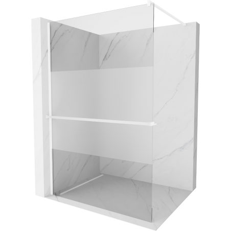 Mexen Kioto+ paroi de douche avec étagère Walk-in 70 x 200 cm, transparent/soyeux, blanc - 800-070-121-20-35