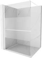 Mexen Kioto+ paroi de douche avec étagère Walk-in 70 x 200 cm, transparent/soyeux, blanc - 800-070-121-20-35