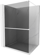 Mexen Kioto+ paroi de douche avec étagère Walk-in 70 x 200 cm, graphite, blanc - 800-070-121-20-40