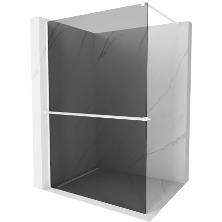 Mexen Kioto+ paroi de douche avec étagère Walk-in 110 x 200 cm, graphite, blanche - 800-110-121-20-40