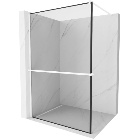 Mexen Kioto+ paroi de douche avec étagère Walk-in 90 x 200 cm, motif noir, blanc - 800-090-121-20-70