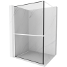 Mexen Kioto+ paroi de douche avec étagère Walk-in 90 x 200 cm, motif noir, blanc - 800-090-121-20-70