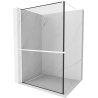 Mexen Kioto+ paroi de douche avec étagère Walk-in 100 x 200 cm, cadre noir, blanc - 800-100-121-20-70