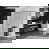 Kioto+ paroi de douche avec étagère Walk-in 120 x 200 cm, motif noir, blanc - 800-120-121-20-70