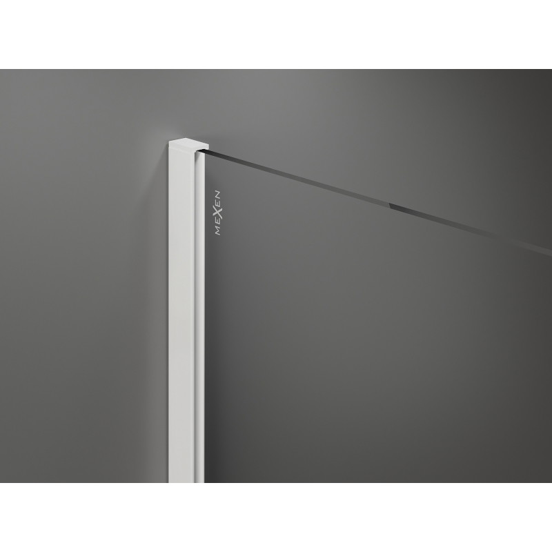 Mexen Kioto+ paroi de douche avec étagère Walk-in 110 x 200 cm, motif blanc, blanc - 800-110-121-20-85