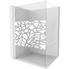 Mexen Kioto+ paroi de douche avec étagère Walk-in 140 x 200 cm, motif blanc, blanc - 800-140-121-20-85