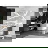 Mexen Kioto+ paroi de douche avec étagère Walk-in 70 x 200 cm, motif blanc, blanc - 800-070-121-20-97