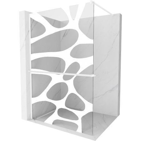 Mexen Kioto+ paroi de douche avec étagère Walk-in 70 x 200 cm, motif blanc, blanc - 800-070-121-20-97