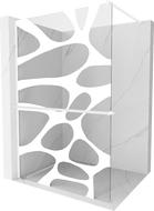 Mexen Kioto+ paroi de douche avec étagère Walk-in 90 x 200 cm, vague blanche, blanc - 800-090-121-20-97