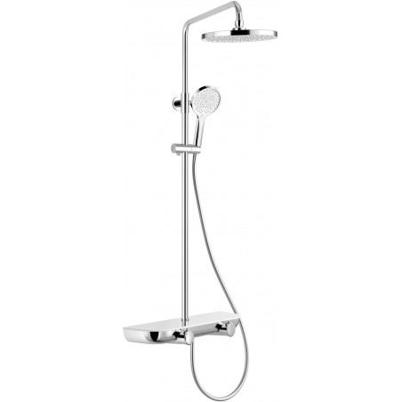 Mexen Axis ensemble douche apparent avec pomme de douche et mitigeur, chrome/blanc - 78112-20