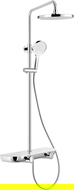 Mexen Axis ensemble douche apparent avec pomme de douche et mitigeur, chrome/blanc - 78112-20