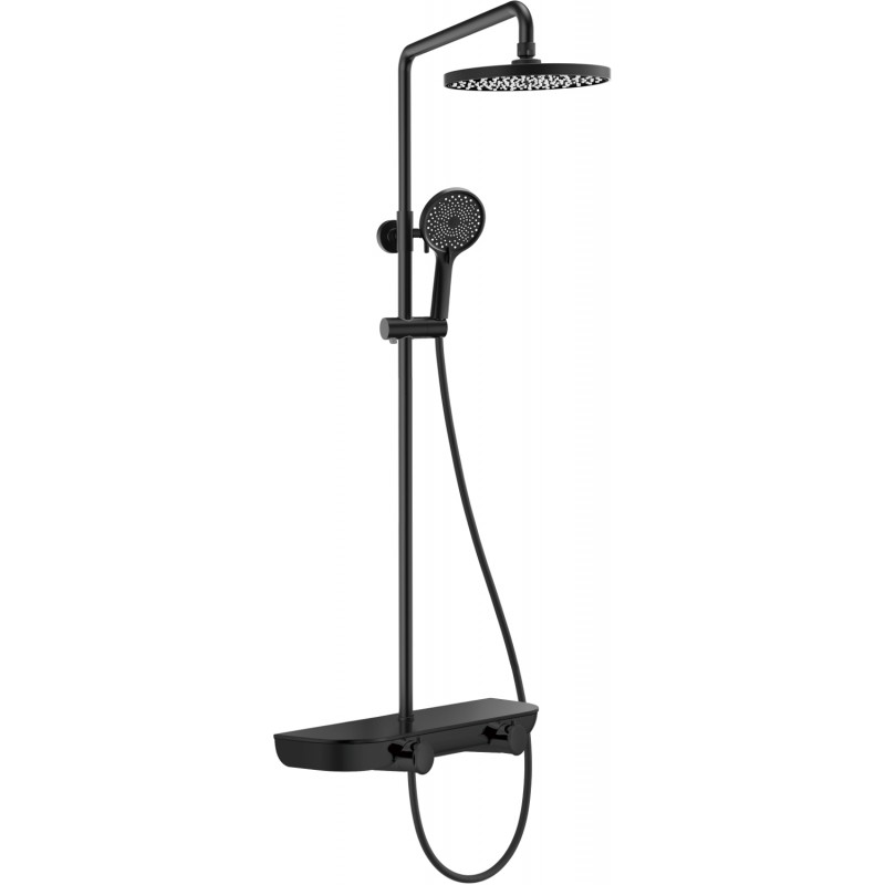 Ensemble de douche extérieure Mexen Axis avec pomme de douche et robinet, noir - 78112-70