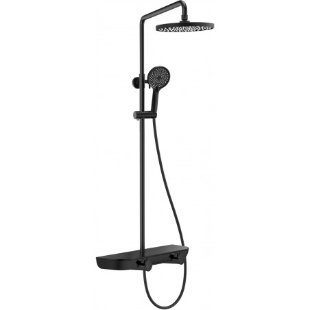 Ensemble de douche extérieure Mexen Axis avec pomme de douche et robinet, noir - 78112-70