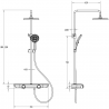 Mexen Axis ensemble de douche apparent avec pluie et robinet, chrome/noir - 78112-71