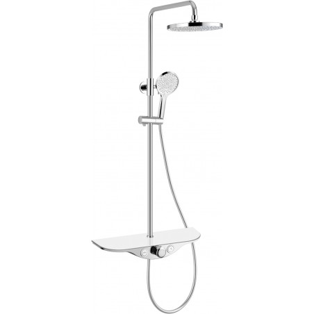 Mexen Exxo ensemble de douche en saillie avec pommeau et robinet, chrome/blanc - 78113-20