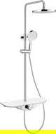 Mexen Exxo ensemble de douche en saillie avec pommeau et robinet, chrome/blanc - 78113-20