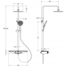 Mexen Exxo ensemble de douche en saillie avec pommeau et robinet, chrome/blanc - 78113-20