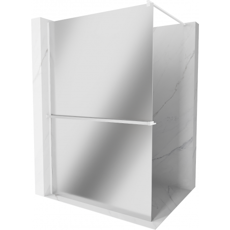 Mexen Kioto+ paroi de douche avec étagère Walk-in 100 x 200 cm, miroir, blanc - 800-100-121-20-50