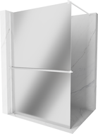 Mexen Kioto+ paroi de douche avec étagère Walk-in 140 x 200 cm, miroir, blanc - 800-140-121-20-50