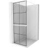 Mexen Kioto+ paroi de douche avec étagère Walk-in 70 x 200 cm, motif noir, blanc - 800-070-121-20-77