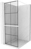 Mexen Kioto+ paroi de douche avec étagère Walk-in 70 x 200 cm, motif noir, blanc - 800-070-121-20-77