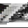 Mexen Kioto+ paroi de douche avec étagère Walk-in 100 x 200 cm, motif noir, blanc - 800-100-121-20-77