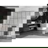 Mexen Kioto+ paroi de douche avec étagère Walk-in 140 x 200 cm, motif noir, blanc - 800-140-121-20-77