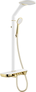 Mexen Bolt ensemble de douche extérieure avec pommeau et mitigeur, blanc/or - 78108-25