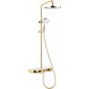 Mexen Axis ensemble de douche en saillie avec pomme de douche et mitigeur, or/blanc - 78112-25