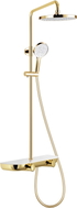 Mexen Axis ensemble de douche en saillie avec pomme de douche et mitigeur, or/blanc - 78112-25
